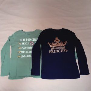 NEW 2-PACK COTTON LONG-SLEEVE SHIRTS - GIRLS SIZE 10-12